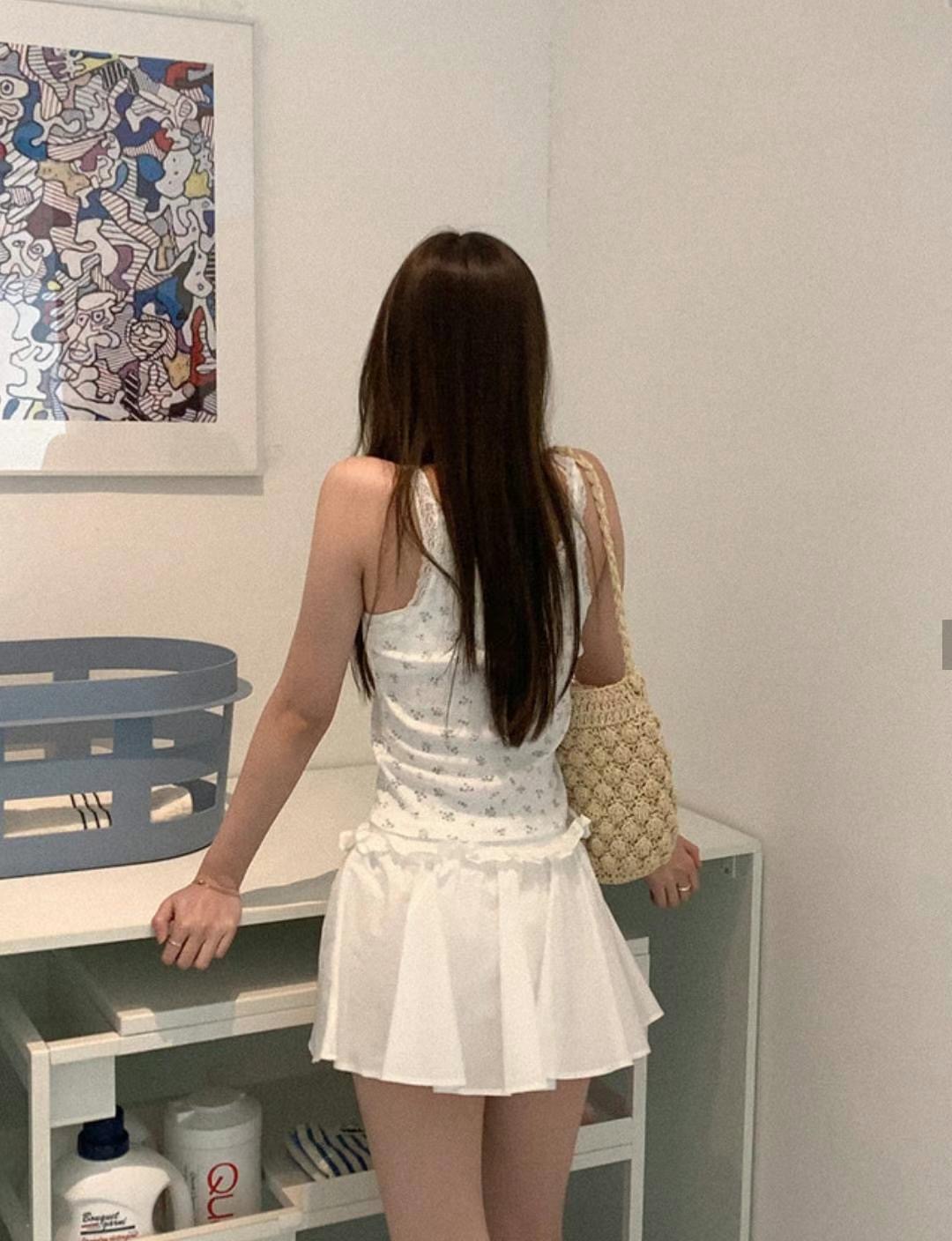ASKMEAQUESTION韓國代購㊣女士新款時尚人氣職業吊帶背心蕾絲ASKMEAQUESTION吊帶/背心