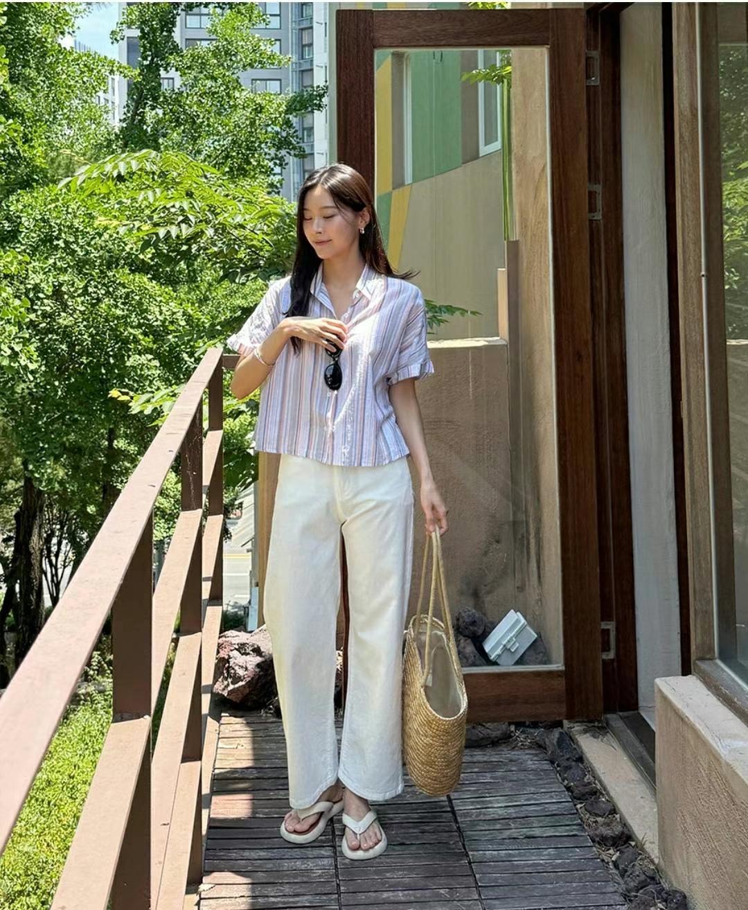 BEE韓國直郵㊣女裝新款25春夏真品人氣熱賣職業休閑時尚牛仔褲BEE牛仔褲