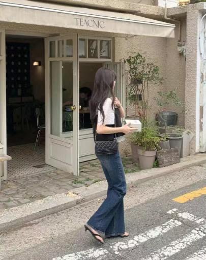 BEE東大門㊣實拍女裝新款休閑推薦時尚人氣真品熱賣職業牛仔褲BEE牛仔褲