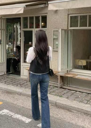 BEE東大門㊣實拍女裝新款休閑推薦時尚人氣真品熱賣職業牛仔褲BEE牛仔褲