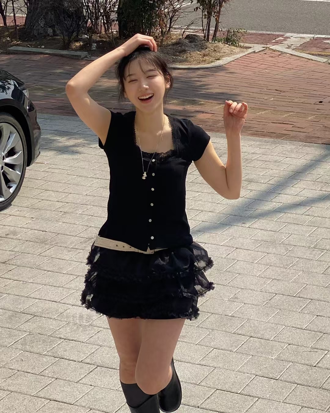 OPENING TITLE-오프닝타이틀-OT東大門㊣代購女裝新款熱賣T恤蕾絲anag/OPENING TITLET恤圖色4
