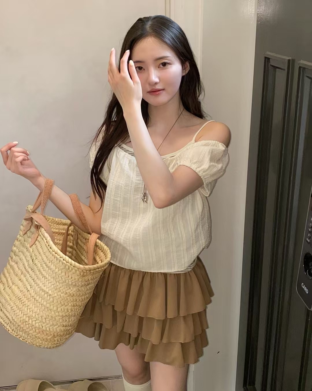 OPENING TITLE-오프닝타이틀-OT東大門㊣代購女士新款休閑襯衫蕾絲衫蕾絲anag/OPENING TITLE襯衫/蕾絲衫