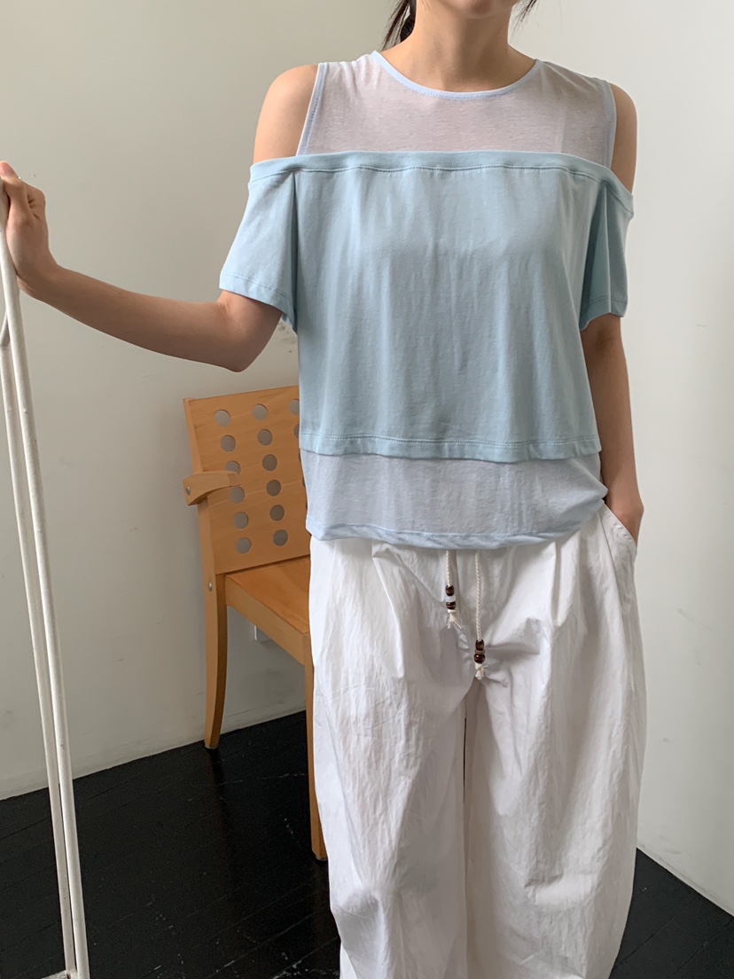 MILLIMETER東大門㊣代購女士新品熱賣真品休閑人氣職業T恤透明MILLIMETERT恤