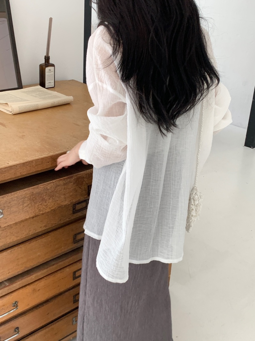 PLANTS ON GRAY東大門㊣直郵女士新品25春夏休閑襯衫蕾絲衫PLANTS ON GRAY襯衫/蕾絲衫