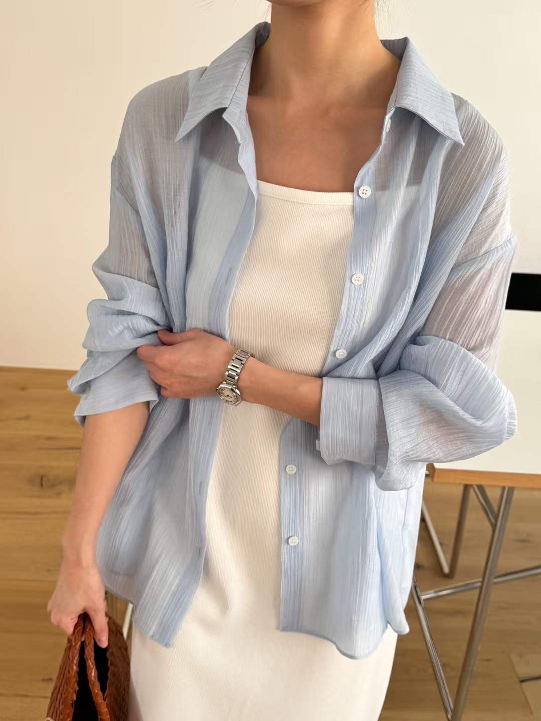 around110東大門㊣代購女裝新品時尚熱賣人氣推薦襯衫蕾絲衫around110襯衫/蕾絲衫圖色2