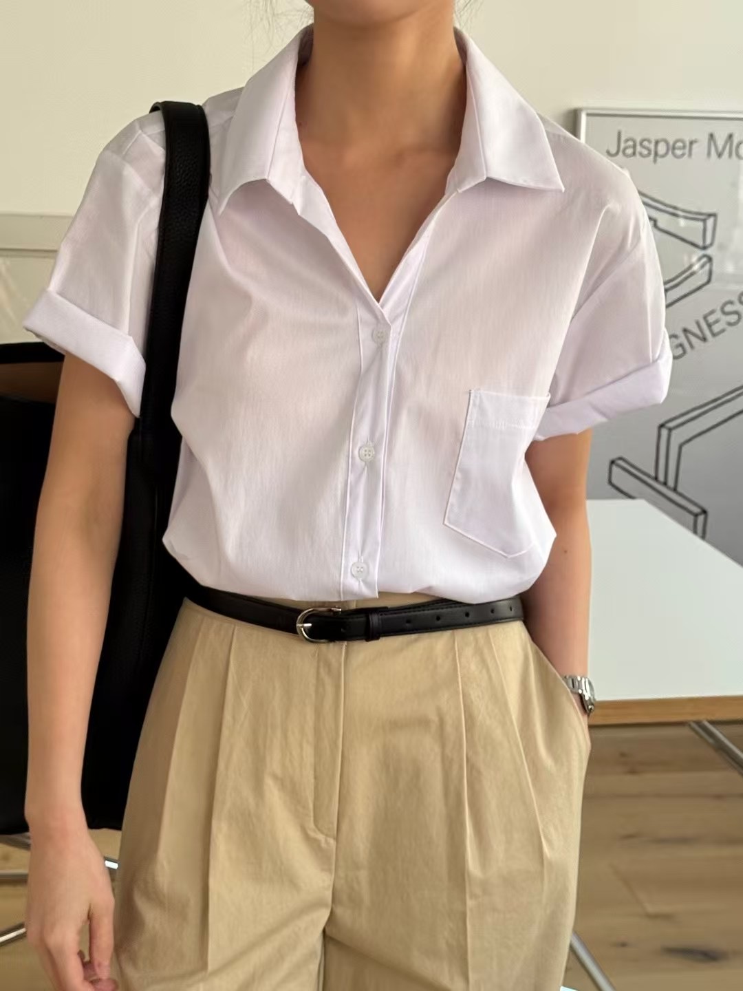 around110東大門㊣代購女士新款25春夏職業休閑真品襯衫蕾絲衫around110襯衫/蕾絲衫圖色3