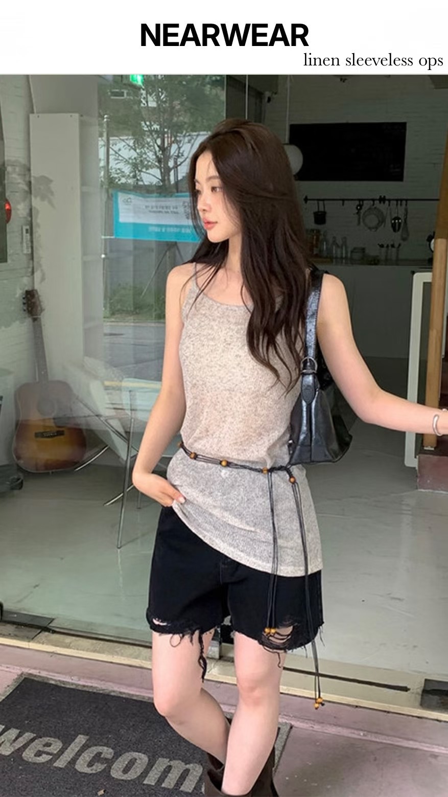 UNSANE東大門㊣直郵女裝新款時尚職業25春夏連衣裙不含腰帶亞麻UNSANE連衣裙