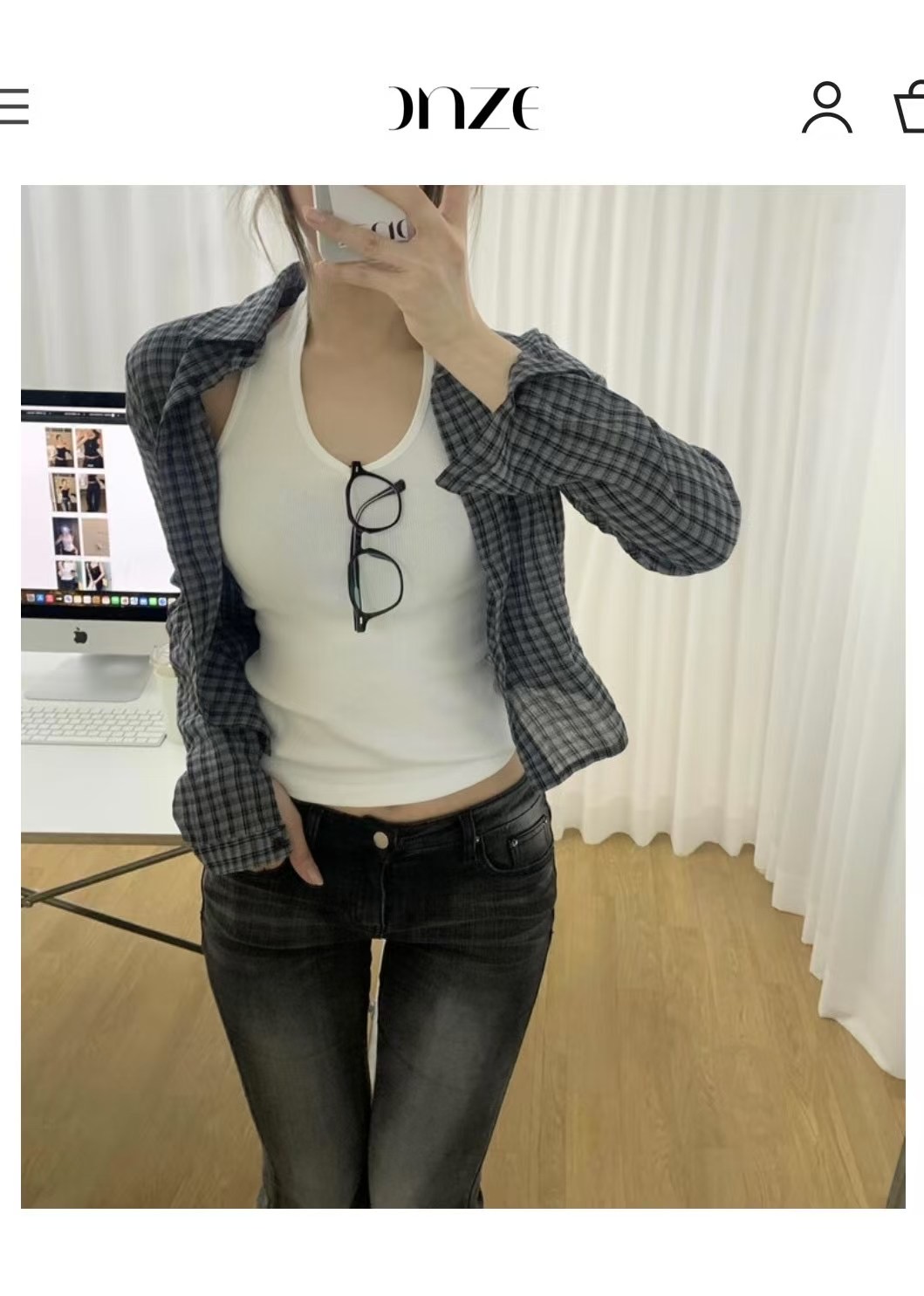 UNSANE東大門㊣實拍女裝新品25春夏休閑熱賣人氣襯衫蕾絲衫UNSANE襯衫/蕾絲衫