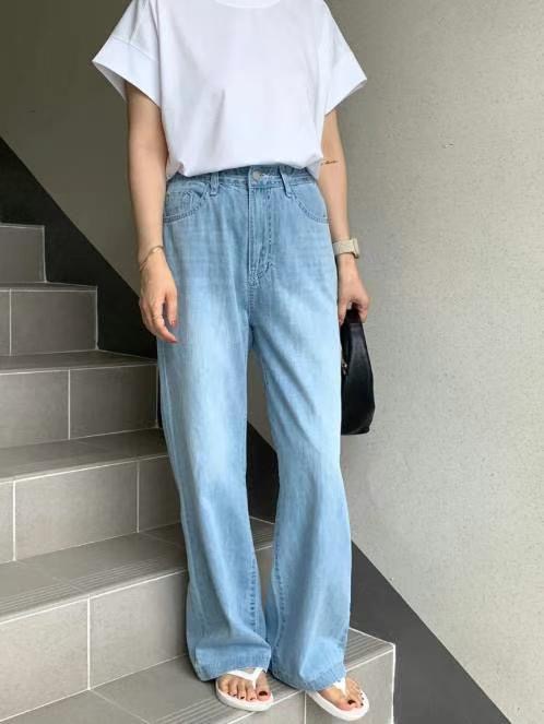 BEE韓國直郵㊣女裝新款真品時尚人氣25春夏熱賣職業休閑牛仔褲BEE牛仔褲