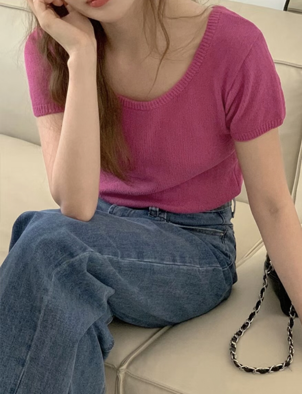 UNSANE東大門㊣實拍女士新品熱賣人氣真品時尚休閑職業針織衫UNSANE針織衫圖色2