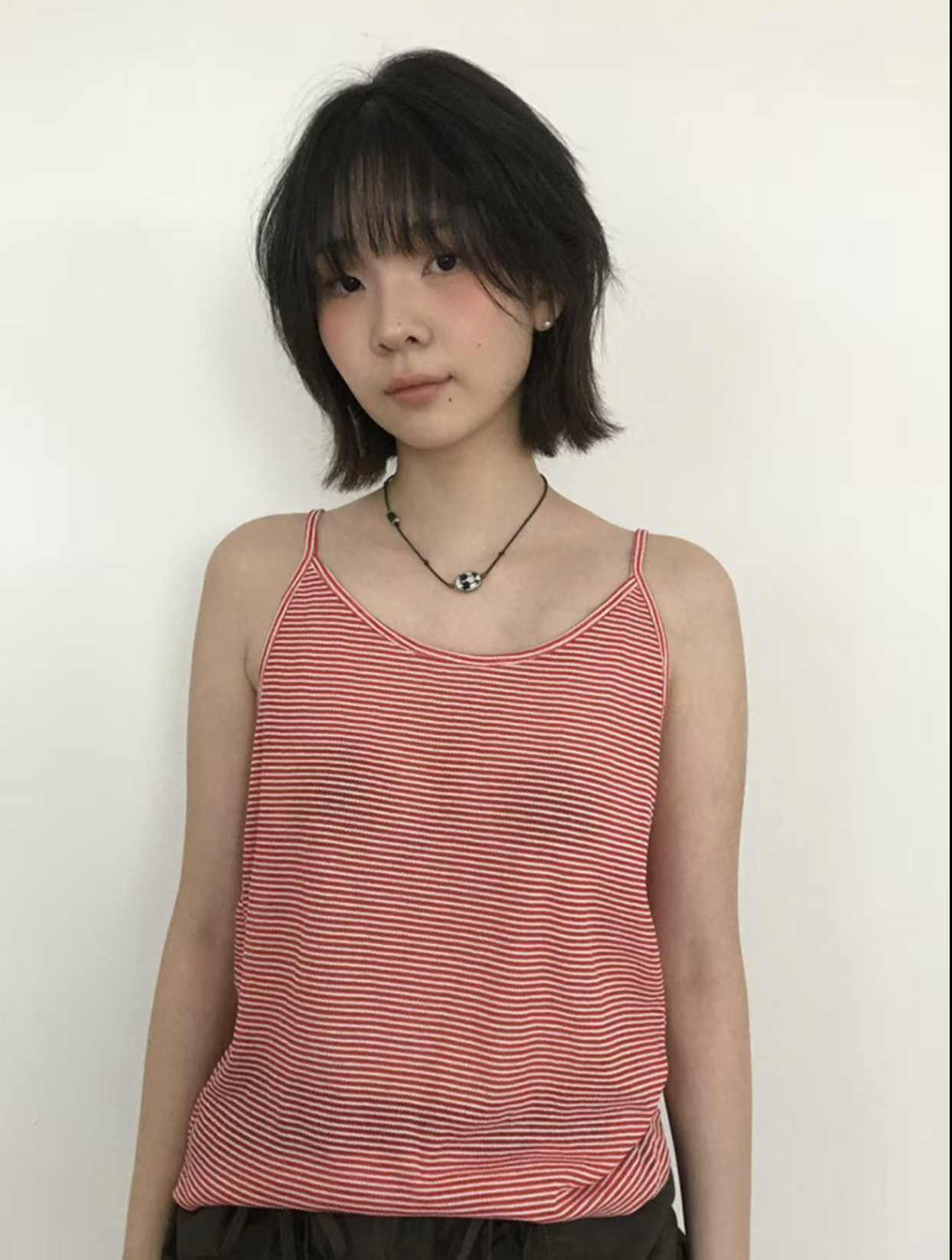 UNSANE東大門㊣直郵女士新款人氣時尚職業25春夏吊帶背心條紋UNSANE吊帶/背心
