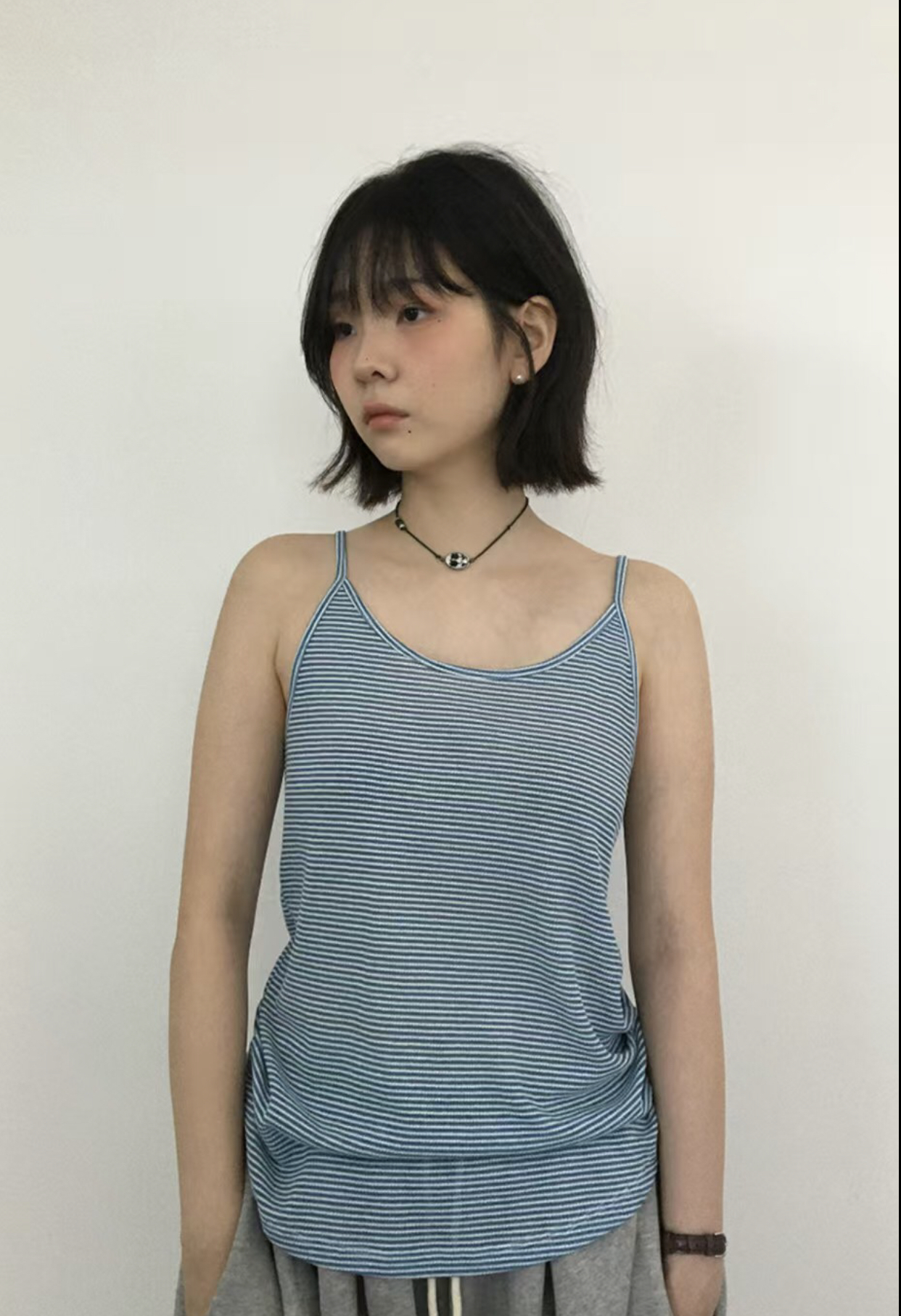 UNSANE東大門㊣直郵女士新款人氣時尚職業25春夏吊帶背心條紋UNSANE吊帶/背心圖色2