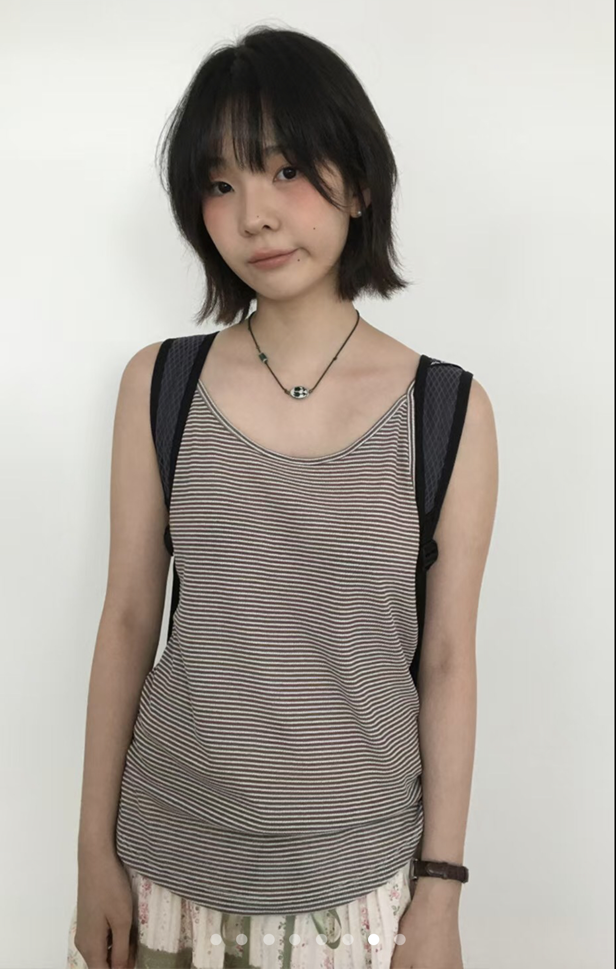 UNSANE東大門㊣直郵女士新款人氣時尚職業25春夏吊帶背心條紋UNSANE吊帶/背心圖色3