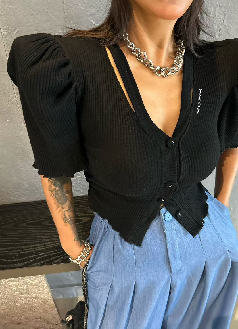 BLACK BABI韓國代購㊣女裝新款人氣推薦熱賣職業休閑針織衫BLACK BABI針織衫圖色4