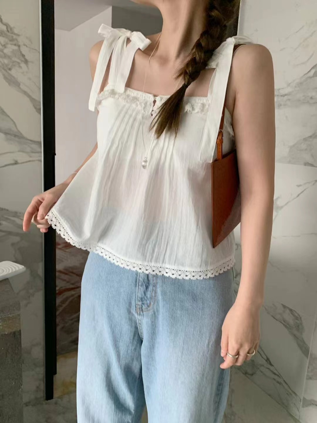 MELLOUNGE-멜라운지-T東大門㊣代購女士新品25春夏吊帶背心緊身MELLOUNGE-T吊帶/背心