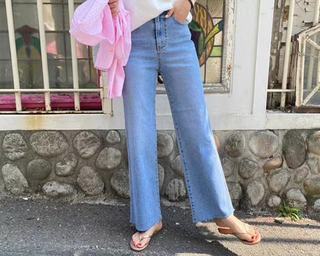 BEE東大門㊣實拍女士新品休閑熱賣25春夏職業真品時尚牛仔褲BEE牛仔褲