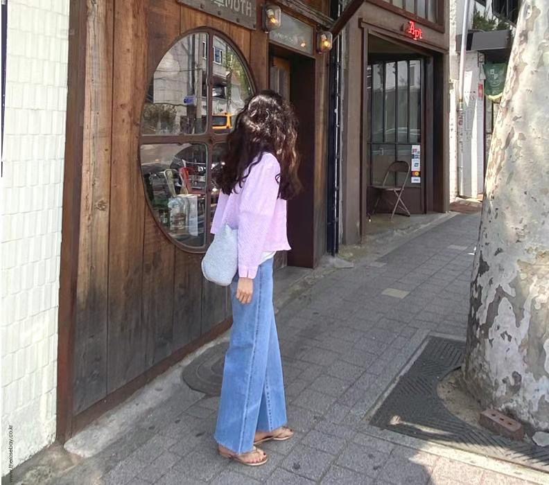 BEE東大門㊣實拍女士新品休閑熱賣25春夏職業真品時尚牛仔褲BEE牛仔褲