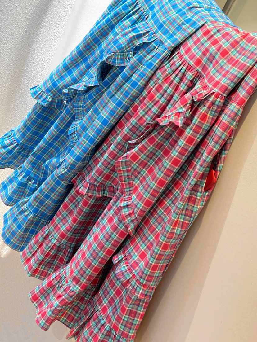 MAISONDEGLORY韓國直郵㊣女士新款休閑真品連衣裙荷葉邊格紋MAISON DE GLORY連衣裙