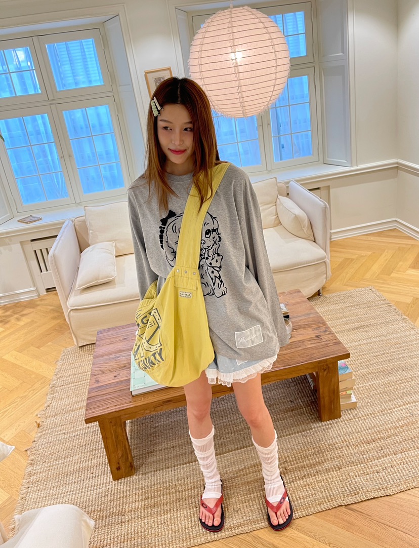 BOUTIQUE-L東大門㊣實拍女裝新款職業推薦熱賣25春夏長袖T恤BOUTIQUE-L長袖T恤