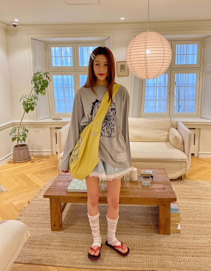 BOUTIQUE-L東大門㊣實拍女裝新款職業推薦熱賣25春夏長袖T恤BOUTIQUE-L長袖T恤