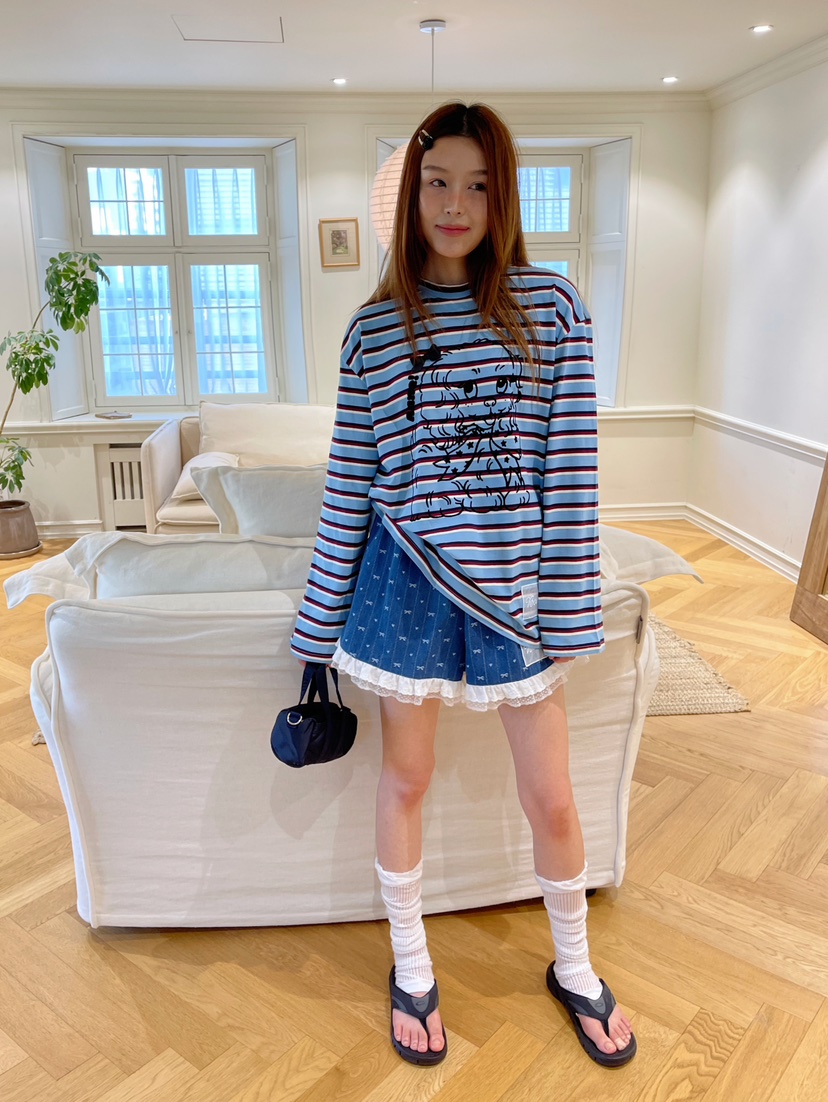 BOUTIQUE-L東大門㊣實拍女裝新款職業推薦熱賣25春夏長袖T恤BOUTIQUE-L長袖T恤