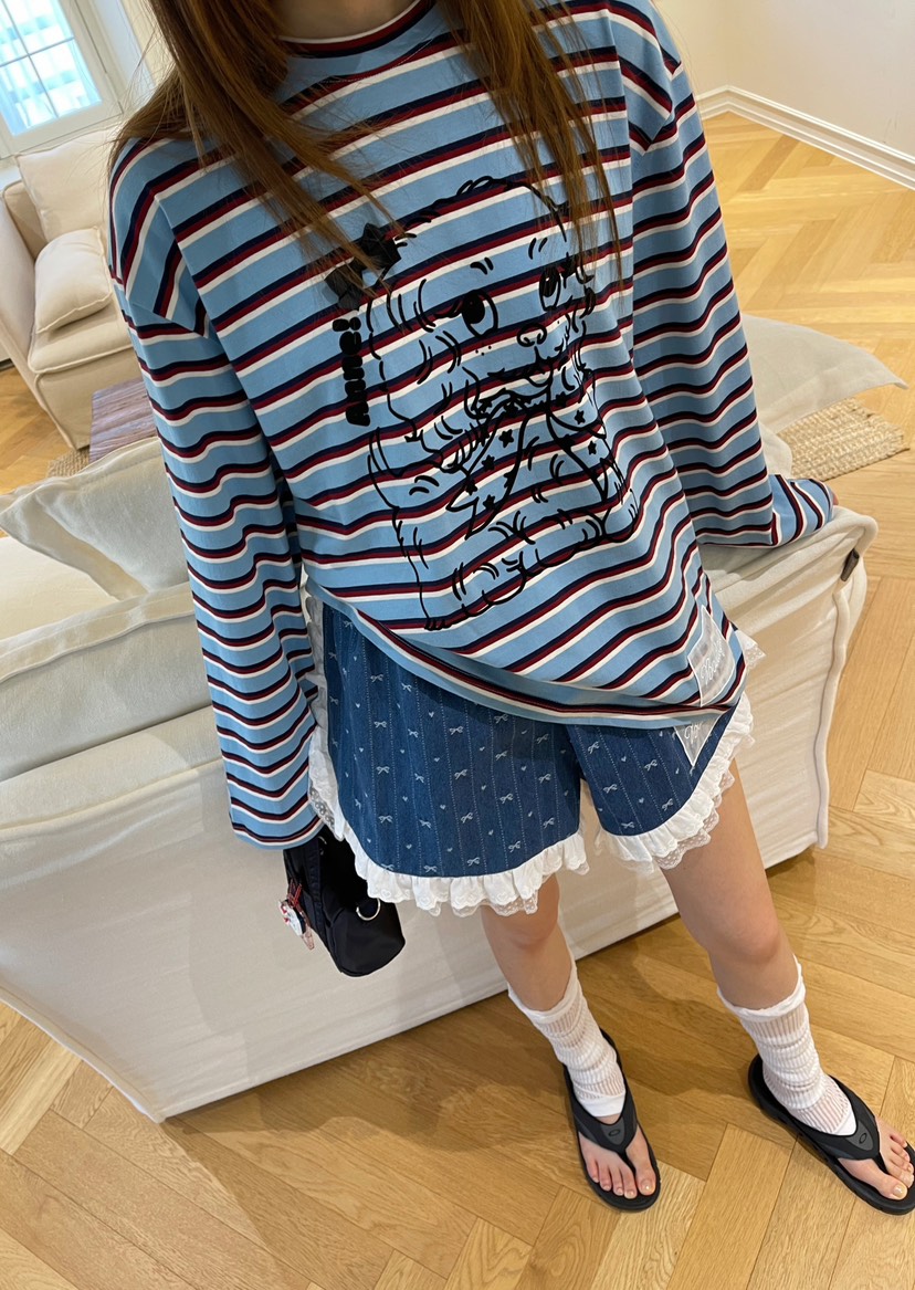 BOUTIQUE-L東大門㊣實拍女裝新款職業推薦熱賣25春夏長袖T恤BOUTIQUE-L長袖T恤