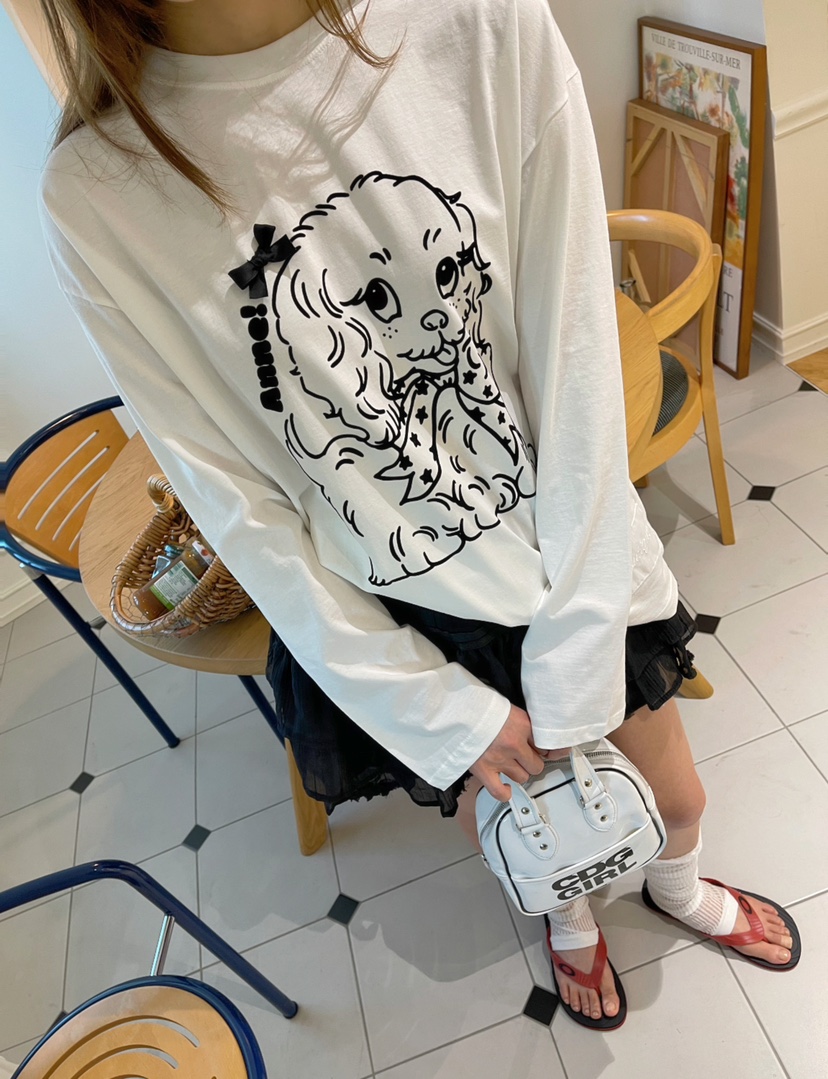 BOUTIQUE-L東大門㊣實拍女裝新款職業推薦熱賣25春夏長袖T恤BOUTIQUE-L長袖T恤