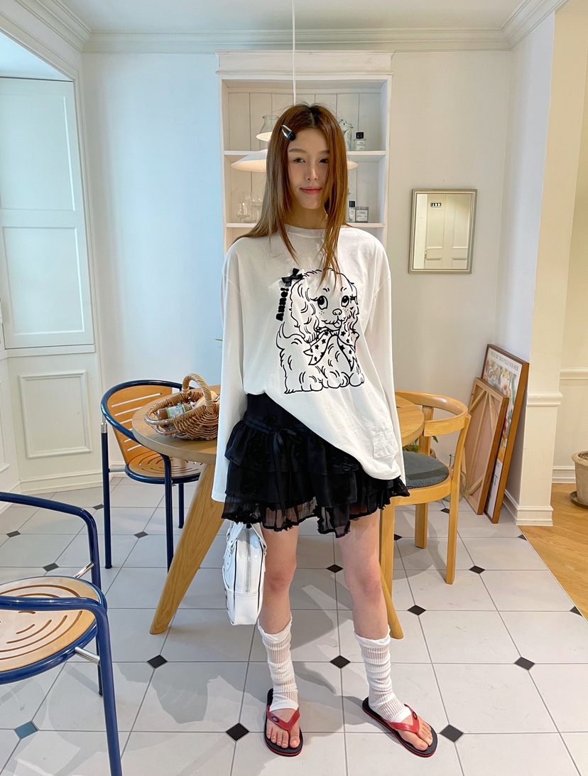 BOUTIQUE-L東大門㊣實拍女裝新款職業推薦熱賣25春夏長袖T恤BOUTIQUE-L長袖T恤