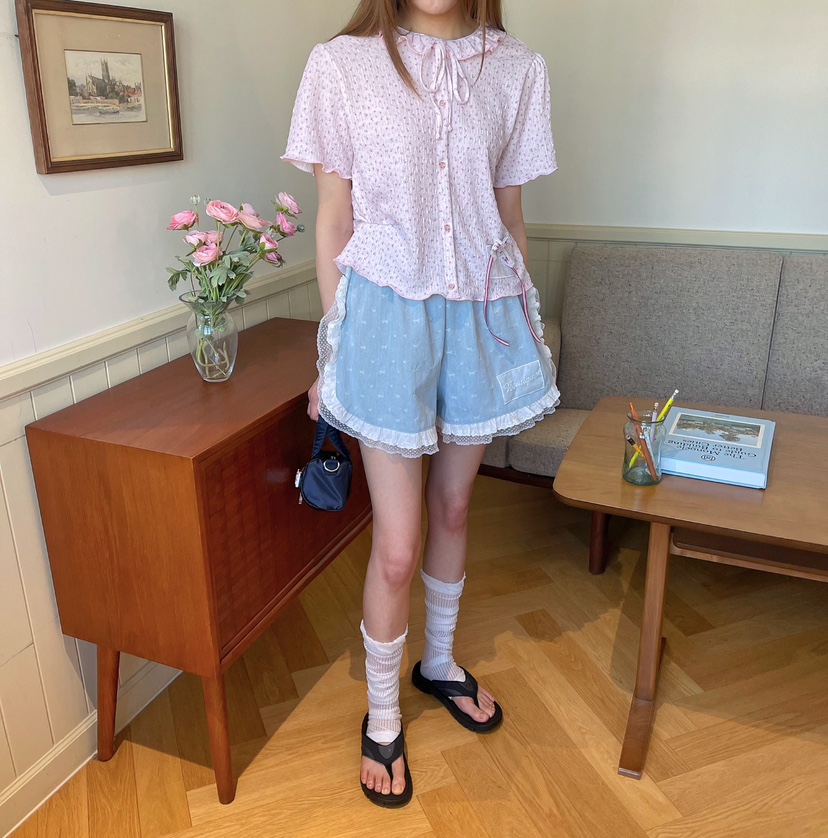 BOUTIQUE-L東大門㊣代購女裝新款熱賣休閑推薦時尚襯衫蕾絲衫BOUTIQUE-L襯衫/蕾絲衫