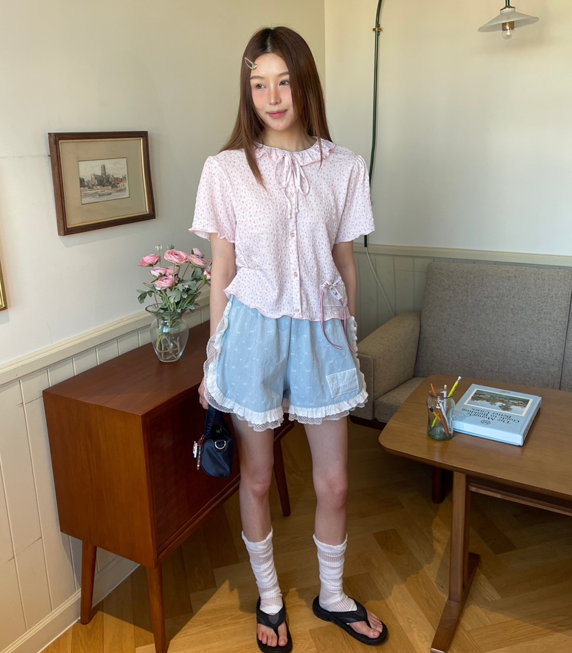 BOUTIQUE-L東大門㊣代購女裝新款熱賣休閑推薦時尚襯衫蕾絲衫BOUTIQUE-L襯衫/蕾絲衫