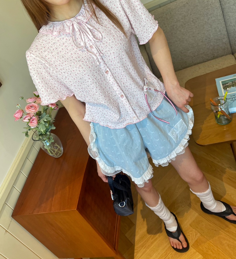 BOUTIQUE-L東大門㊣代購女裝新款熱賣休閑推薦時尚襯衫蕾絲衫BOUTIQUE-L襯衫/蕾絲衫