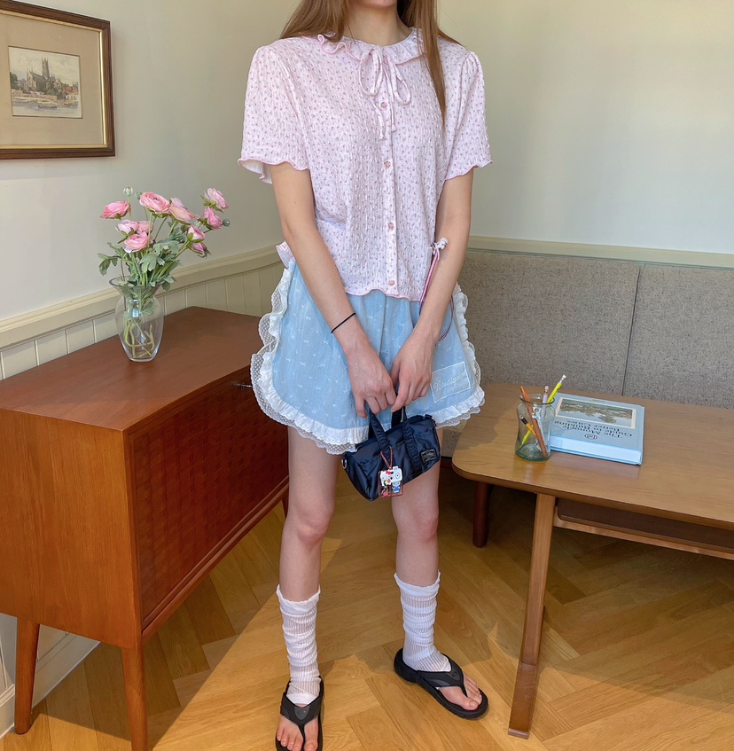 BOUTIQUE-L東大門㊣代購女裝新款熱賣休閑推薦時尚襯衫蕾絲衫BOUTIQUE-L襯衫/蕾絲衫