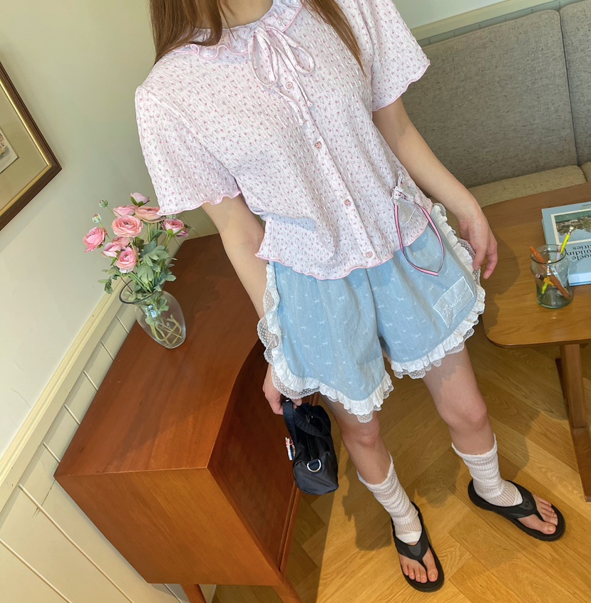 BOUTIQUE-L東大門㊣代購女裝新款熱賣休閑推薦時尚襯衫蕾絲衫BOUTIQUE-L襯衫/蕾絲衫