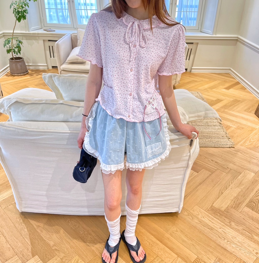 BOUTIQUE-L東大門㊣代購女裝新款熱賣休閑推薦時尚襯衫蕾絲衫BOUTIQUE-L襯衫/蕾絲衫