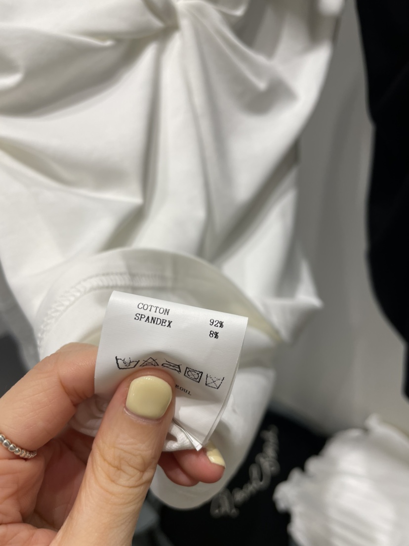 NEOUL韓國代購㊣女裝新款職業25春夏休閑推薦真品人氣時尚T恤NEOUL/ahin雙領標簽T恤