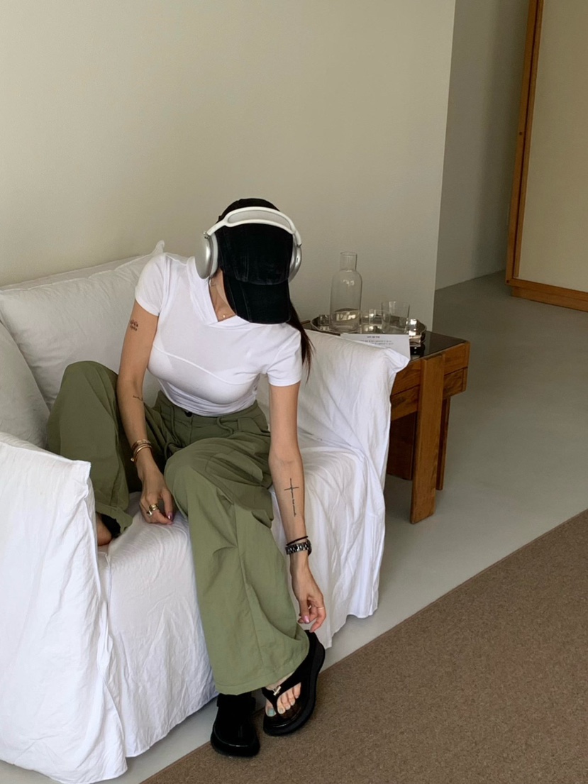 REVE CITE-L韓國代購㊣女士新品25春夏人氣時尚T恤連帽衫REVE CITET恤