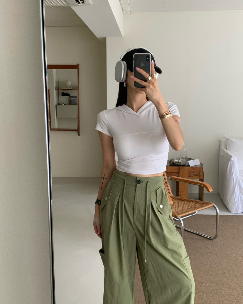 REVE CITE-L韓國代購㊣女士新品25春夏人氣時尚T恤連帽衫REVE CITET恤