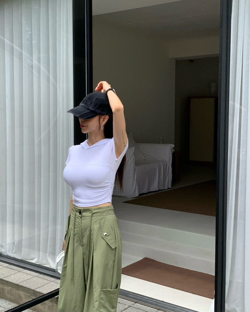 REVE CITE-L韓國代購㊣女士新品25春夏人氣時尚T恤連帽衫REVE CITET恤