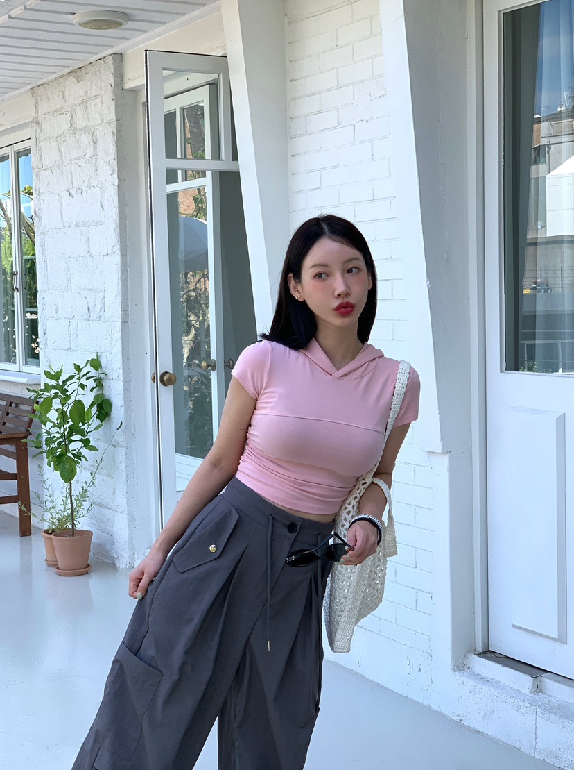 REVE CITE-L韓國代購㊣女士新品25春夏人氣時尚T恤連帽衫REVE CITET恤