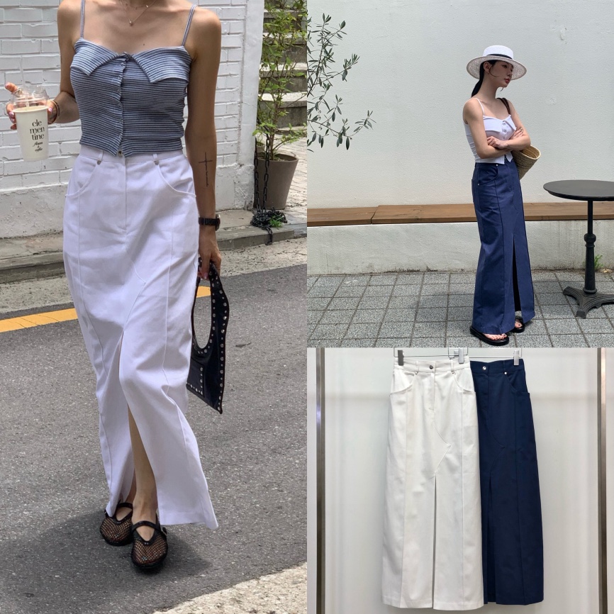 REVE CITE-L東大門㊣實拍女士新品人氣時尚休閑25春夏長裙REVE CITE長裙