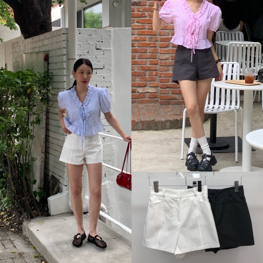 REVE CITE-L東大門㊣直郵女士新款推薦休閑人氣25春夏短褲REVE CITE短褲