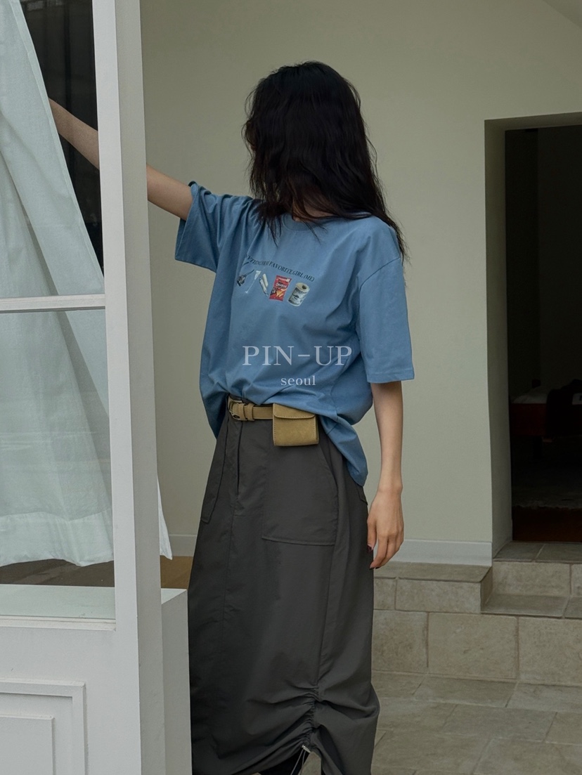 PIN-UP東大門㊣實拍女士新款人氣時尚25春夏推薦休閑真品T恤PIN-UPT恤