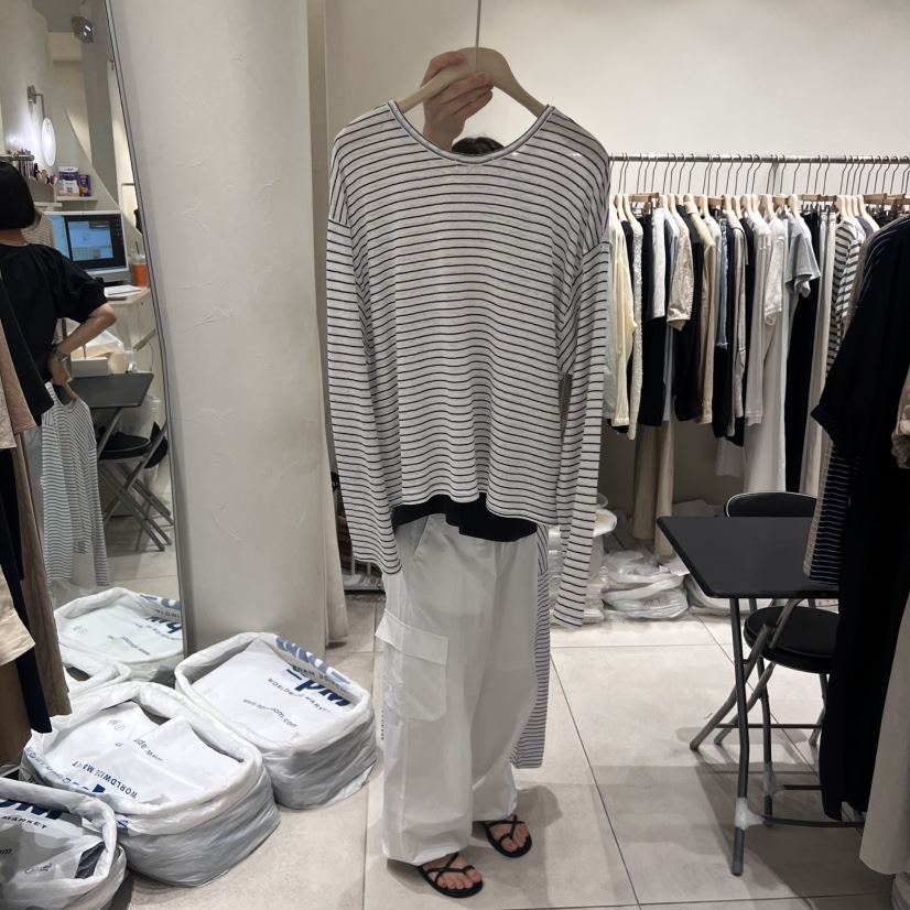 NAVYBURST韓國直郵㊣女裝新品真品職業休閑25春夏長袖T恤亞麻NAVY BURST長袖T恤