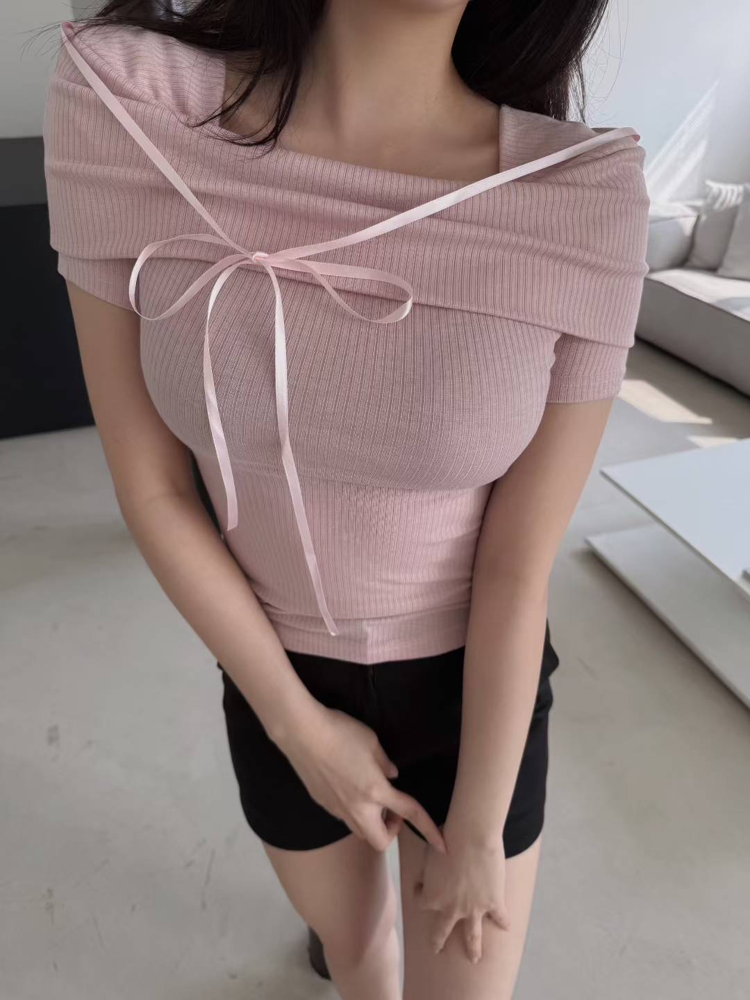 BOUND東大門㊣直郵女士新品人氣推薦時尚25春夏休閑T恤斗篷BOUNDT恤