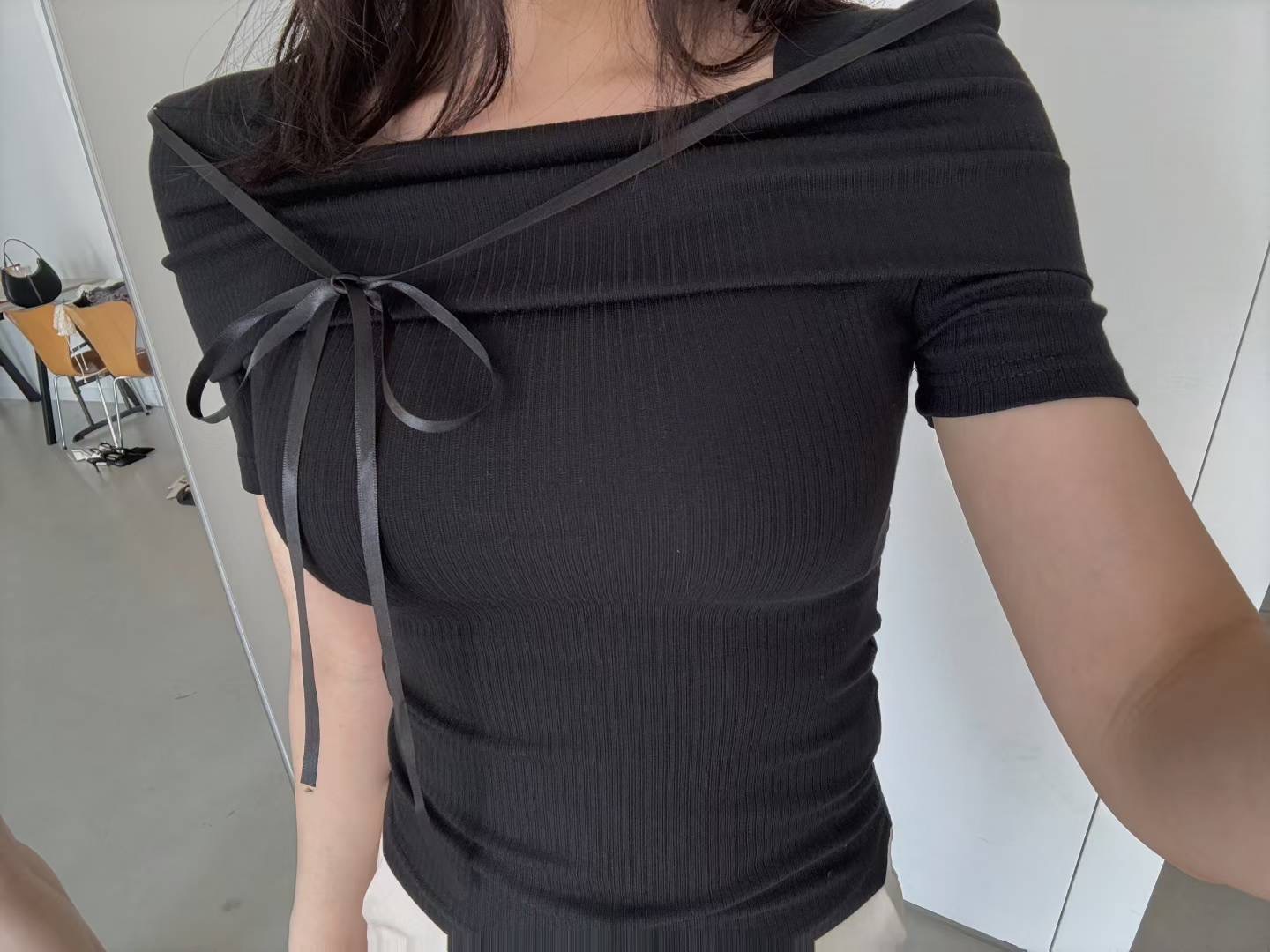 BOUND東大門㊣直郵女士新品人氣推薦時尚25春夏休閑T恤斗篷BOUNDT恤圖色2