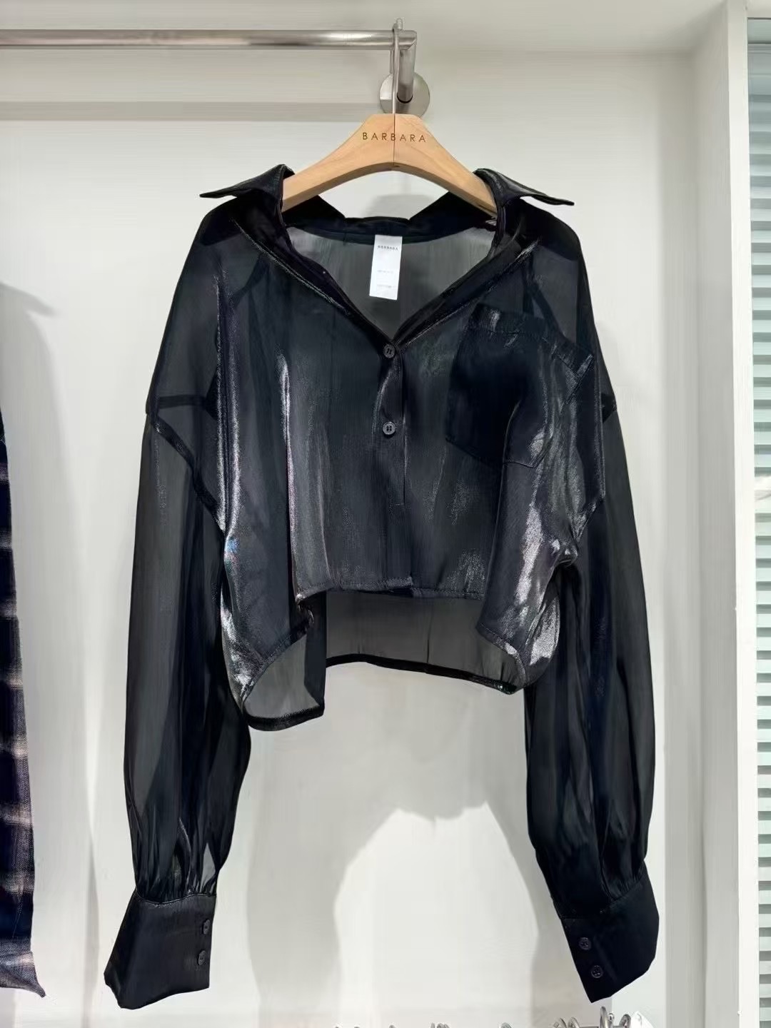 THE BARBARA東大門㊣直郵女士新品推薦休閑襯衫蕾絲衫短款THE BARBARA襯衫/蕾絲衫圖色2