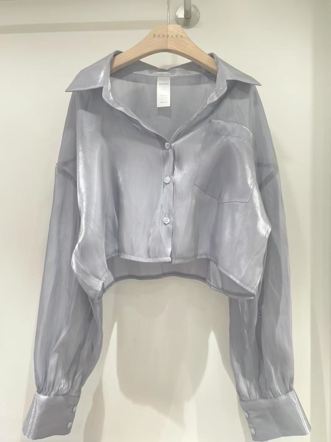 THE BARBARA東大門㊣直郵女士新品推薦休閑襯衫蕾絲衫短款THE BARBARA襯衫/蕾絲衫圖色5