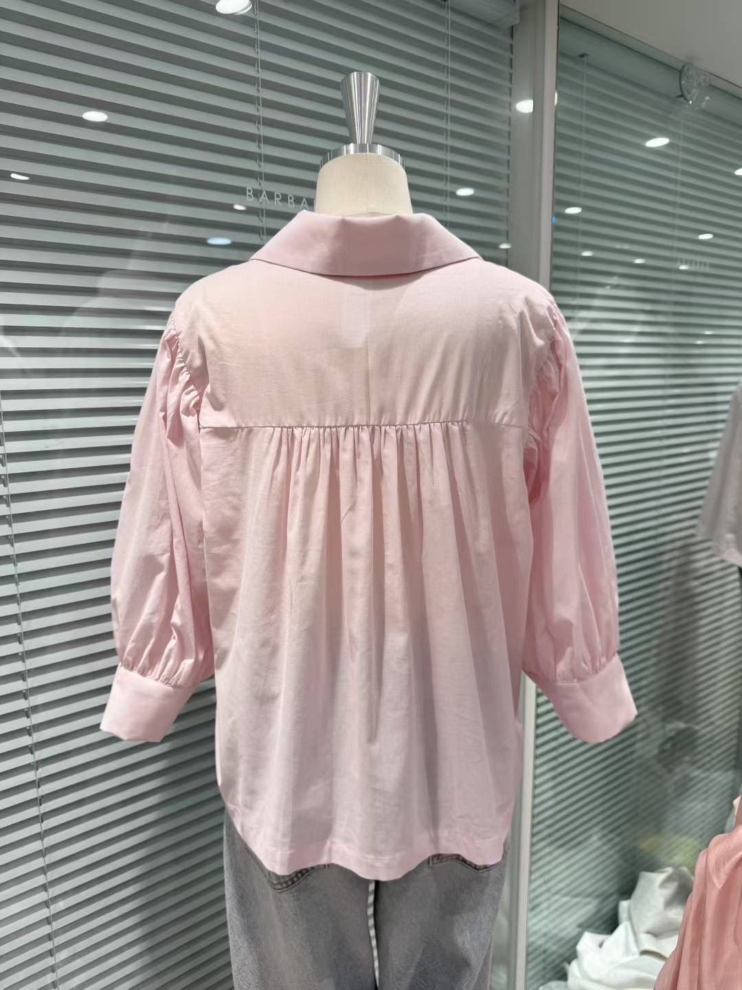THE BARBARA東大門㊣直郵女士新品休閑熱賣襯衫蕾絲衫泡泡袖THE BARBARA襯衫/蕾絲衫