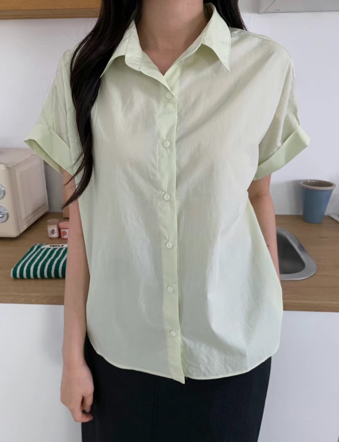 ALLU韓國直郵㊣女裝新品熱賣職業推薦時尚人氣25春夏襯衫蕾絲衫ALLU襯衫/蕾絲衫圖色3