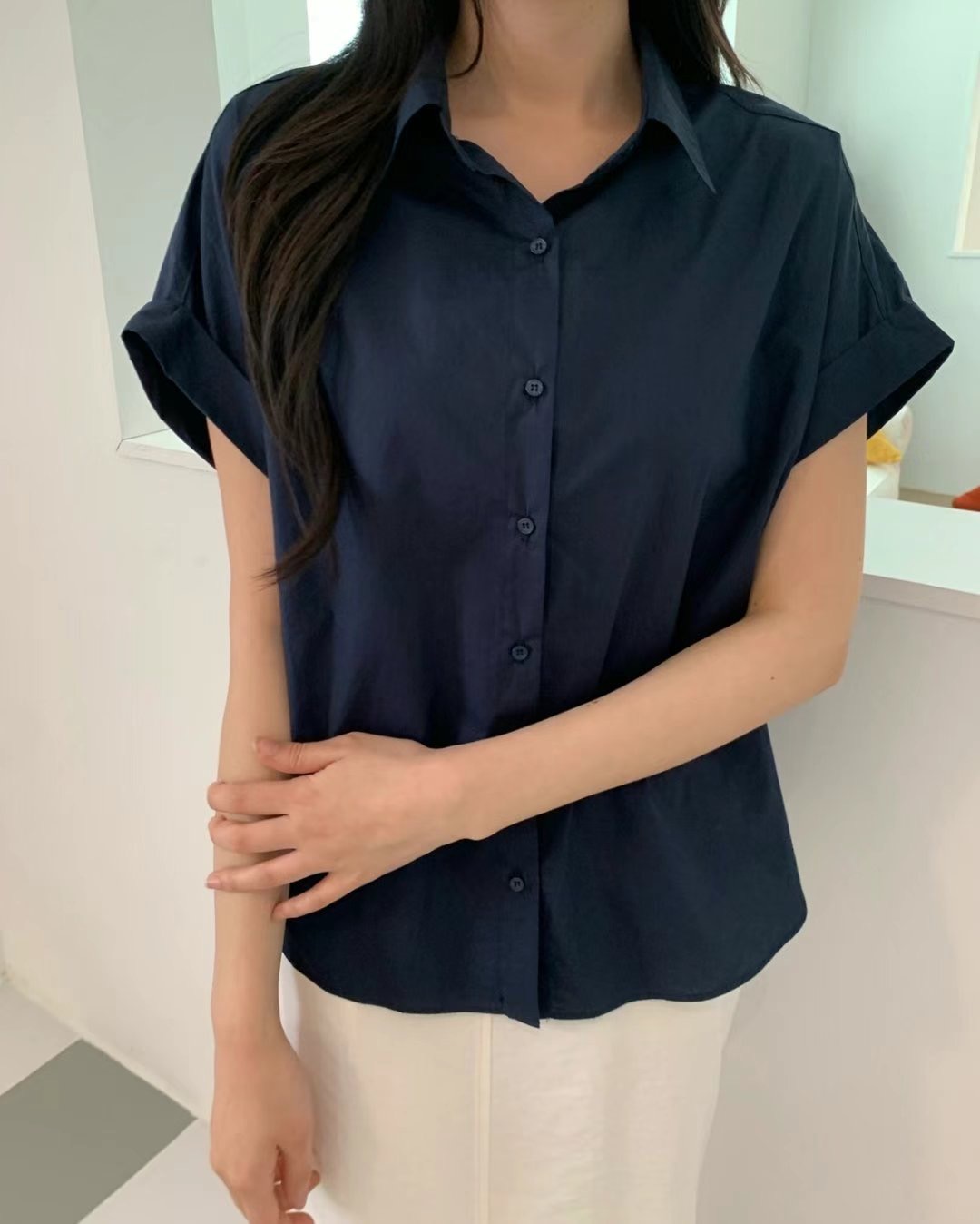 ALLU韓國直郵㊣女裝新品熱賣職業推薦時尚人氣25春夏襯衫蕾絲衫ALLU襯衫/蕾絲衫圖色4